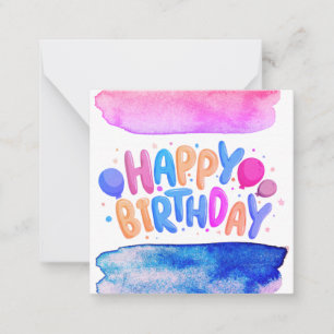 Notas Feliz cartão de aniversário, fofo, maquiagem! Cart