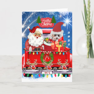 Notas Feliz Papai noel de Natal e Poodle 2025 - Cartão d