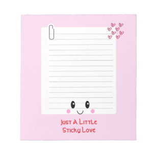 Notas Felizes Rosa: Bloco de Notas Kawaii