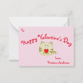 Notas Gatinho Rosa Dia de os namorados Cartão de visita