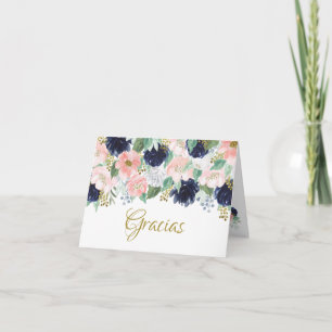 Notas Gracias Floral Folheto Cartão de Saudação Espanhol