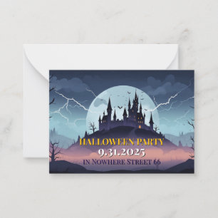 Notas Ilustração do Castelo de Halloween do Cartão de Co