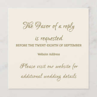 Notas Inserto de Cartão de Resposta de Casamento Elegant