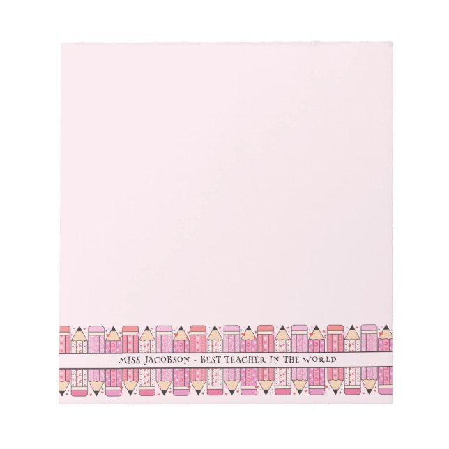 Notas Lápis Rosa Bloco de Anotações Rosa do Professor de (Frente)