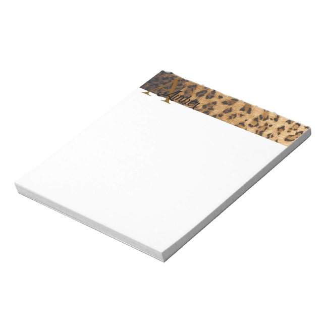 Notas Leopard Imprima uma sigla de monograma no Bloco de (Invertido)