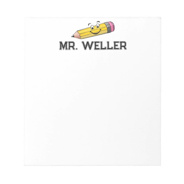 Notas Letras de Bloco de Lápis de Sorriso de Brincadeira (Frente)