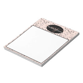 Notas Letras elegantes em dourado rosado em Bloco de not