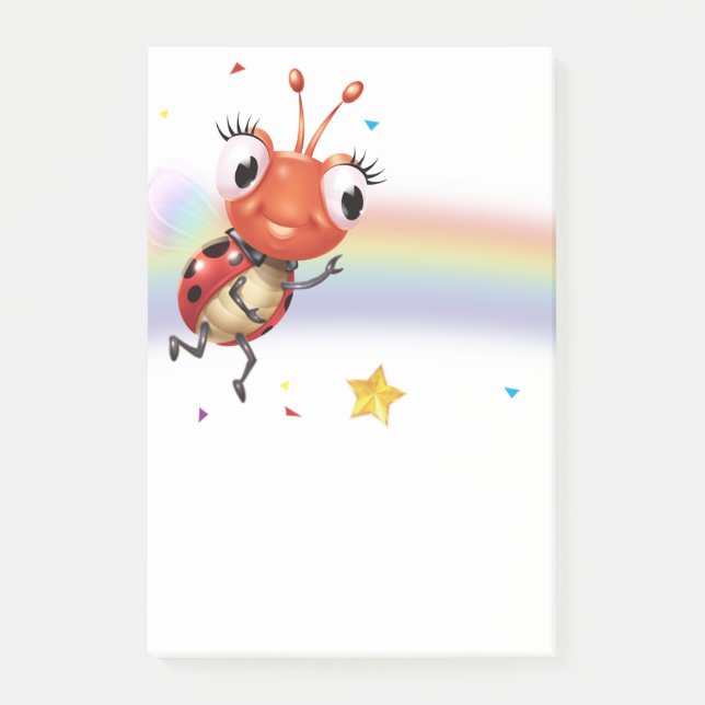 Notas Lil Ladybug Rainbow bloco de anotação Poste-it (Frente)