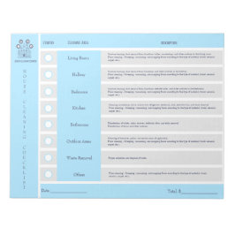 Notas Lista de Verificação de Limpeza de Casa e Bloco de