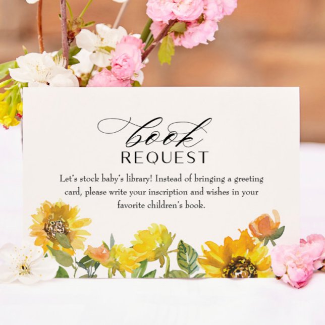 Notas Livro Floral Amarelo Sunflower para Cartão de Inse (Criador carregado)