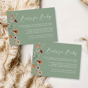 Notas Livro Floral Sage Green Books para Cartão de Bebê