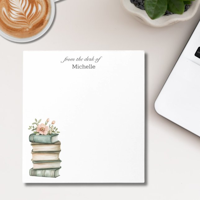 Notas Livros Empilhados Personalizados com Bloco de Nota (Criador carregado)