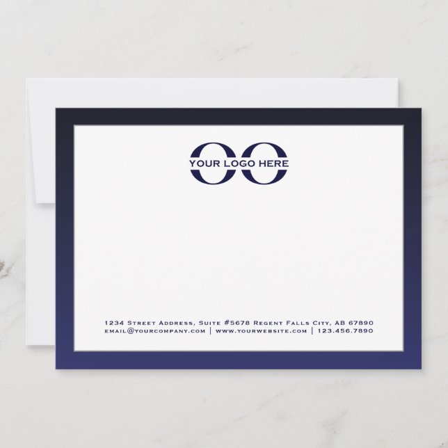 Notas Marinho de logotipo comercial Cartão branco de not (Frente)