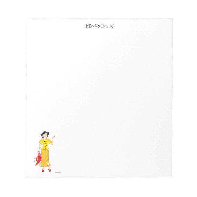 Notas Menina em um Bloco de Anotações Amarelo (Frente)