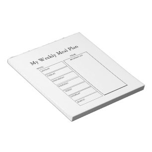 Notas Meu Bloco de Plano de Refeições Semanais – Minimal