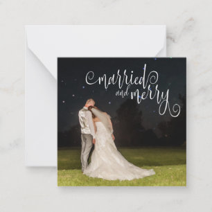 Notas MINI Cartão de Férias com Script de Feliz Casado