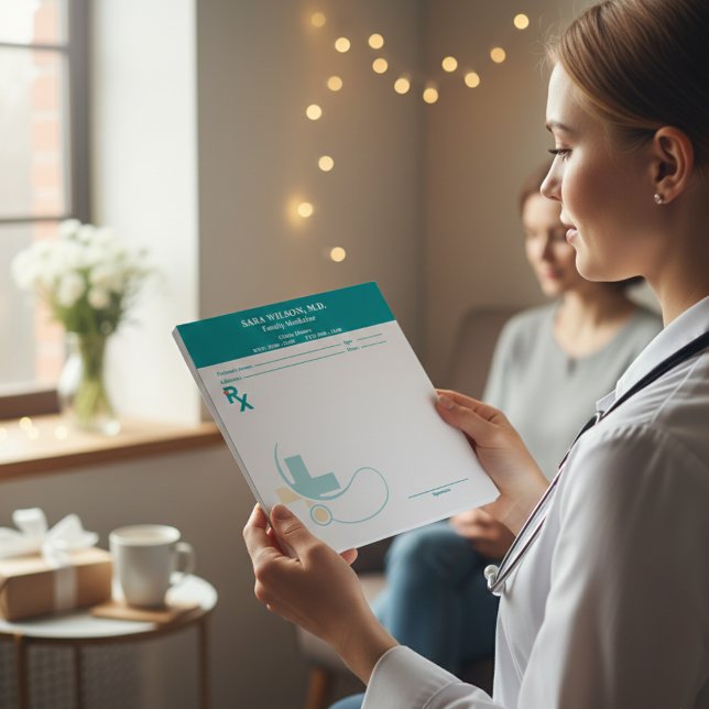 Notas Modelo de Bloco de Receitas Personalizadas | RX Nã (Custom Prescription Pad Template | Editable RX Notepad )