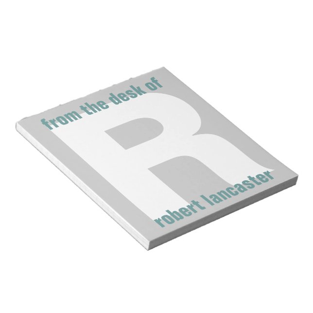 Notas Monograma Gigante Inicial Da Mesa Do Bloco De Nota (Inclinado)