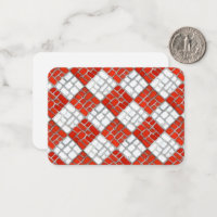 MOSAICO DE VERIFICAÇÃO VERMELHA 3,5x2,5 Cartão Pla