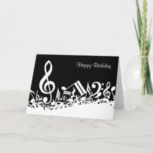 Notas Musicais Brancas Personalizadas em Preto