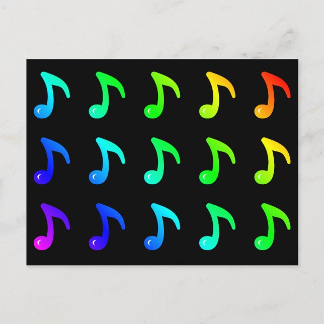 Notas Musicais Coloridas Colores do Arco-Íris (Frente)