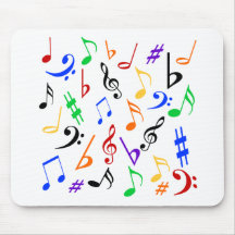 Notas musicais coloridas Mousepad