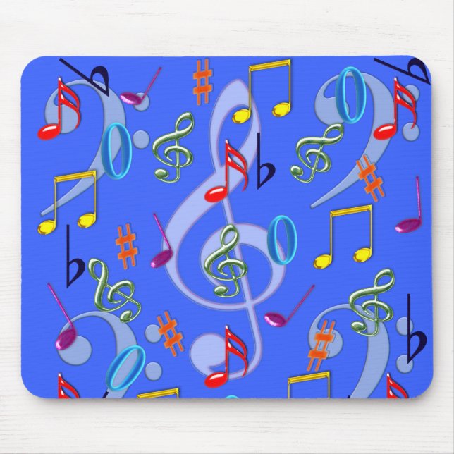 Notas Musicais Coloridas Mousepad II (Frente)