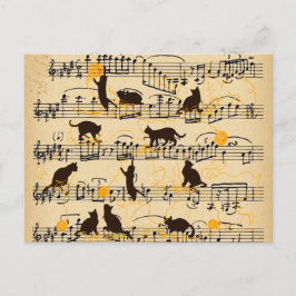Notas musicais e gatinhos