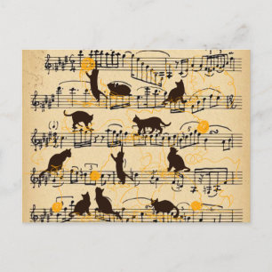 Notas musicais e gatinhos
