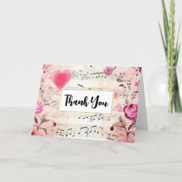 Notas Musicais e Rosas Vintage Design