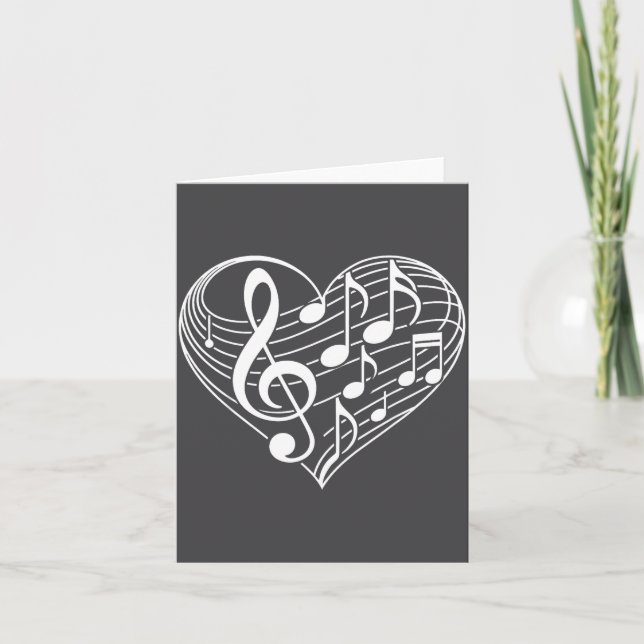 Notas Musicais em Forma de Coração Dia dos Namorad (Frente)
