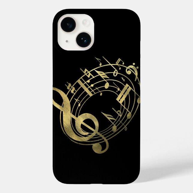 Notas musicais em ouro em forma oval (Verso)