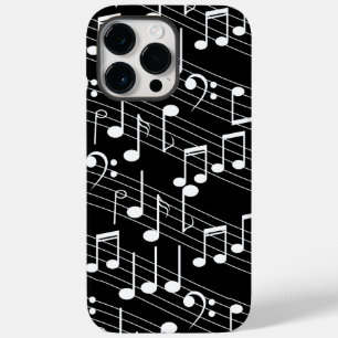 Notas musicais em preto e branco e linhas de funci
