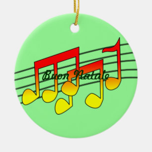 notas musicais Feliz Natal Enfeite de Natal
