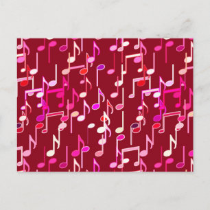 Notas musicais impressas - burgundy, multi