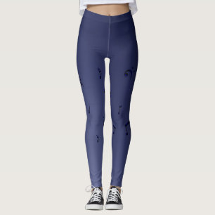 Notas Musicais Leggings do Marinho
