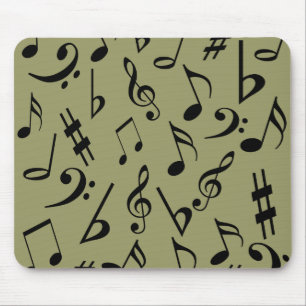Notas Musicais Mousepad - Verde Azeite Pálido