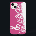 Notas Musicais Mumbidas Rosa-Quente e Branco<br><div class="desc">Um design musical com uma mistura de notas musicais em branco,  em um fundo rosa-quente e branco. Este design divertido disponível em diferentes cores e estamos felizes em criar isso em qualquer combinação de cores - entre em contato conosco através da loja GiftsBonanza com seu pedido.</div>