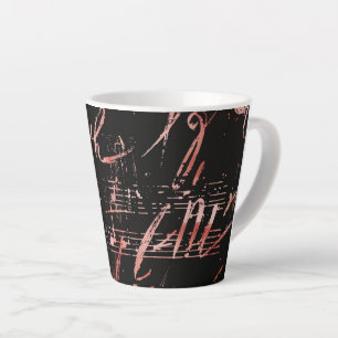 Notas Musicais Na Caneca De Latte De Cerâmica Pequ
