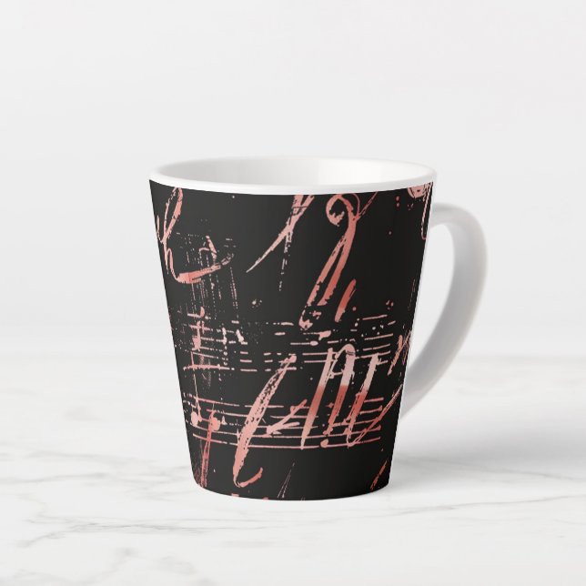 Notas Musicais Na Caneca De Latte De Cerâmica Pequ (Ângulo direito)