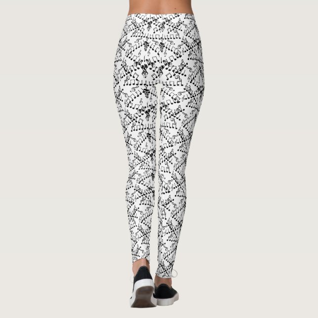 Notas Musicais Treble Leggings de Padrões de Limpe (Verso)