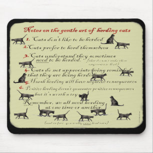 Notas na arte delicada de reunir gatos Mousepad