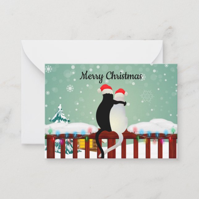 Notas Natal Do Cartão De Natal De Gato (Frente)