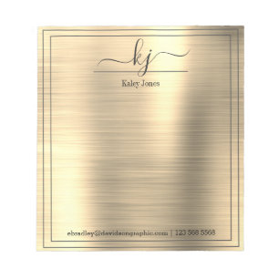 Notas Nome Personalizado Dourado Da Mesa Do Bloco De N