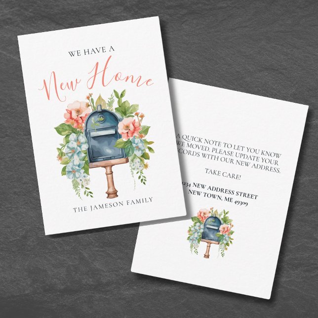 Notas Nova Alteração Doméstica Do Cartão De Endereço (We Have Moved Change Of Address Card)