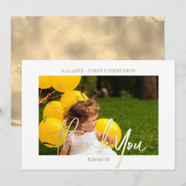 Notas Obrigado Primeiro Cartão com fotos de Comunicação 