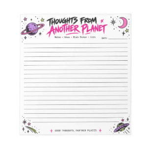 Notas Pensamentos de Outro Planeta Bloco Cósmico 5.5 x 6