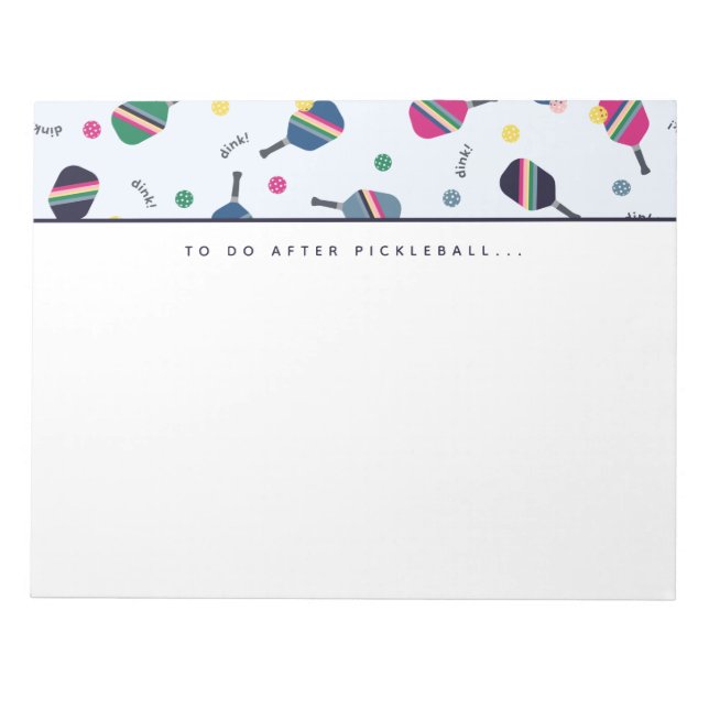 Notas Pickleball A Fazer Depois Do Bloco De Anotações Do (Frente)