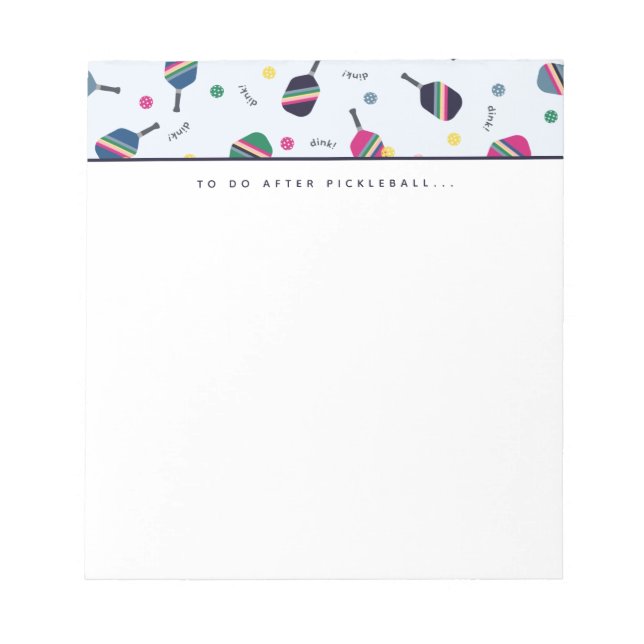 Notas Pickleball A Fazer Depois Do Bloco De Anotações Do (Frente)