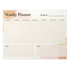 Notas Planejador Semanal de Aquarelle de Nota Bloco